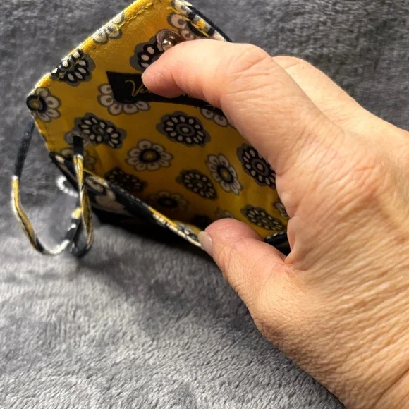 Vera Bradley Black and Yellow Patterned Wallet - Picture 4 of 12